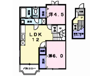 コートシャルマンII(2LDK/2階)の間取り写真