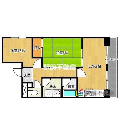 E-FLAT(2LDK/6階)の間取り写真