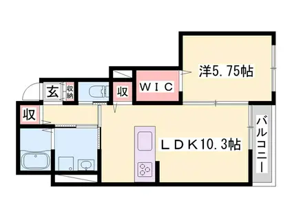 アヴェルラ・プラス(1LDK/1階)の間取り写真