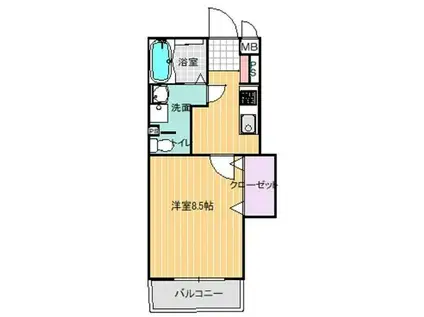 ミオ スタンザ(1K/4階)の間取り写真