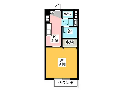 SURPLUS ONE PRIMROSE(1K/1階)の間取り写真