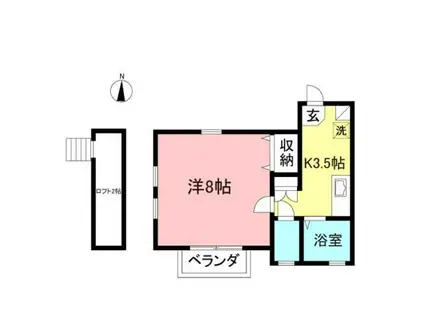 ビーンズハイツ(1K/1階)の間取り写真