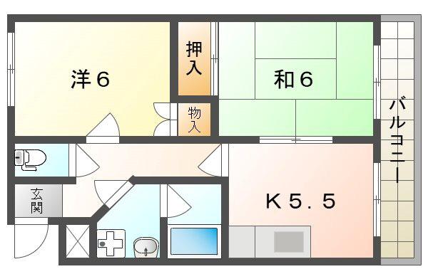 レスターテIV(2K/2階)の間取り写真