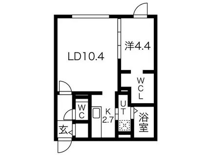 アローズ(1LDK/3階)の間取り写真