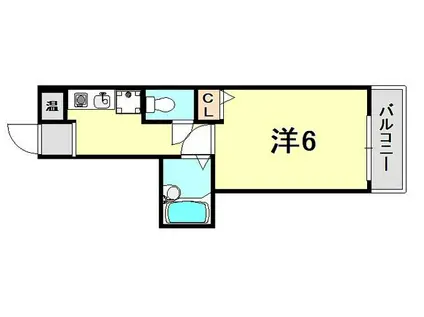 モンサンミッシェルハサカ(1K/6階)の間取り写真