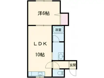 エクセレントハウスII(1LDK/2階)の間取り写真