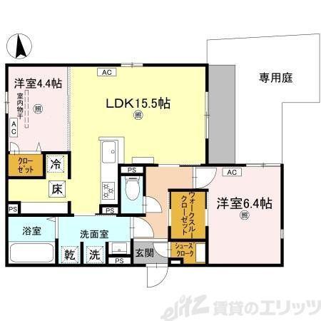 クラシスト千里丘上(2LDK/3階)の間取り写真