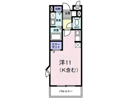 ラ・メドック(1K/1階)の間取り写真