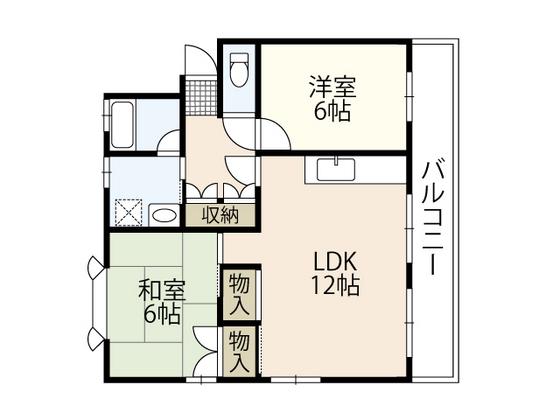 セントラル庚午第1マンション(2LDK/1階)の間取り写真