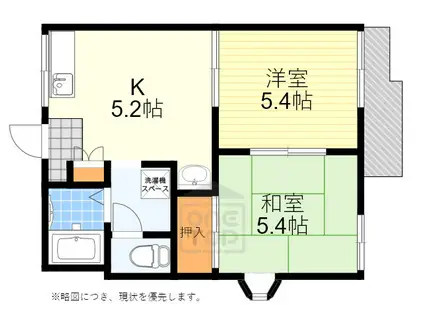 セントラルハイツ豊里(2K/2階)の間取り写真