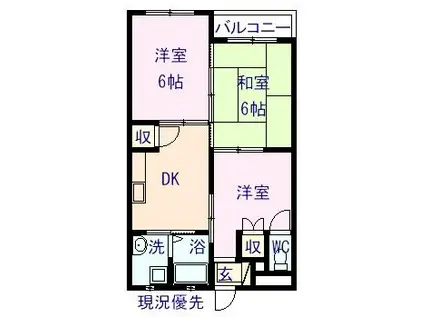 メゾンさとう(3DK/2階)の間取り写真