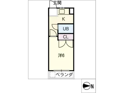 カレッジヒルズ(1K/1階)の間取り写真