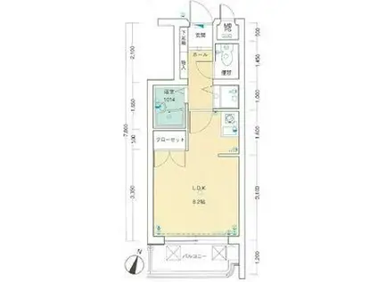 ダイアパレス玉園(ワンルーム/2階)の間取り写真