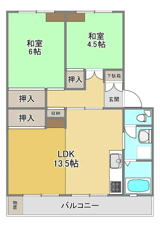 田園ハイツ川越2号棟 5階階 間取り