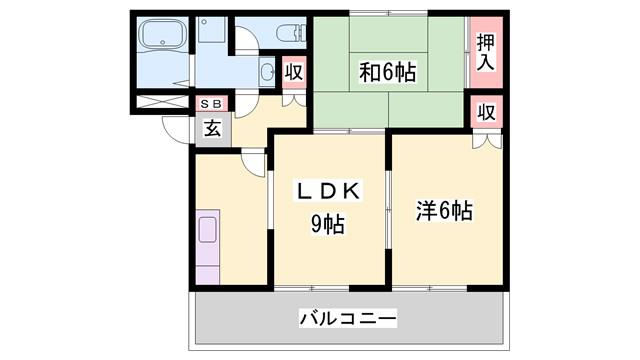 ピュアパレス(2DK/2階)の間取り写真