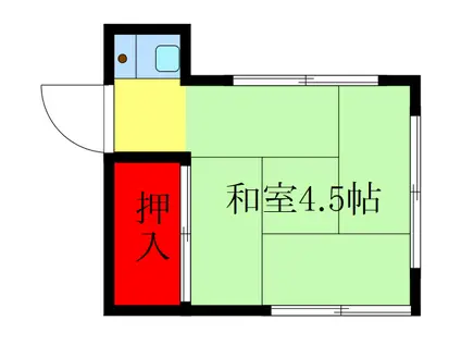 文月荘(ワンルーム/2階)の間取り写真