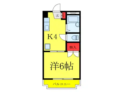 ライト・ヴィレッヂ(1DK/3階)の間取り写真