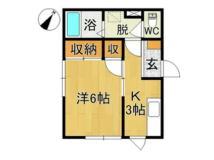 GALLERY SI(1K/1階)の間取り写真