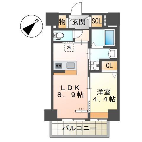 セラヴィ箱崎(1LDK/3階)の間取り写真
