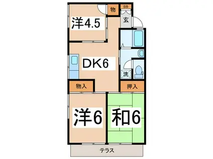 ハイムコスモス(3DK/1階)の間取り写真