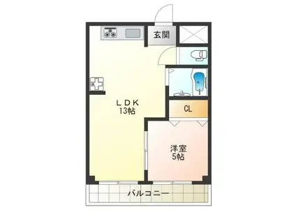 メゾン・ドゥ・アルシォン(1LDK/1階)の間取り写真