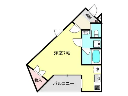 ソリューション甲子園(ワンルーム/4階)の間取り写真