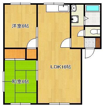 フレグランスT3(2LDK/1階)の間取り写真