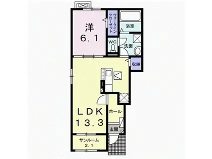 ソルジェンテカーサ西軽井沢II(1LDK/1階)の間取り写真