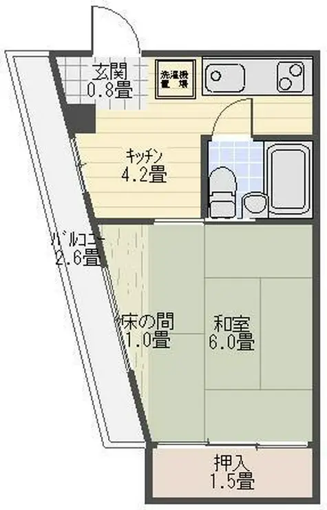 中居町コーポ 2階階 間取り