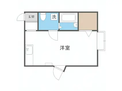 サンホーム館7丁目 B棟(ワンルーム/2階)の間取り写真