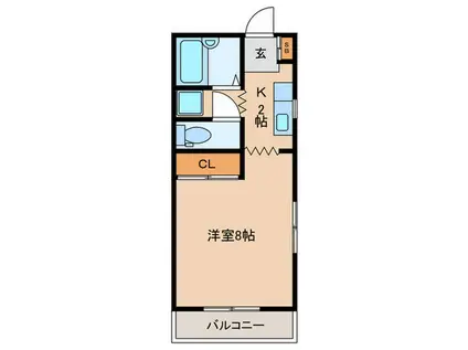 エリザホール(1K/3階)の間取り写真