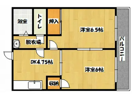 第46東雲ビル(2DK/5階)の間取り写真