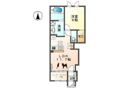 フランシーズ(1LDK/1階)の間取り写真