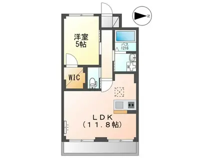 LUMINOUS COAT(1LDK/3階)の間取り写真