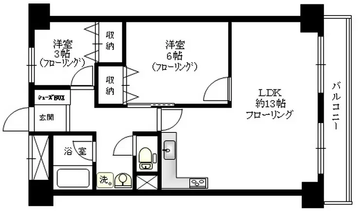 築地永谷コーポラス 5階階 間取り