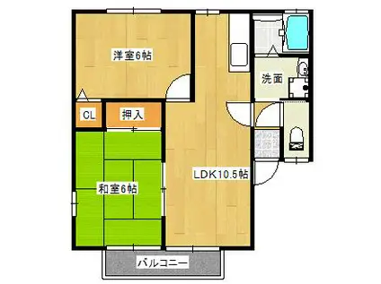 ハイマート(2LDK/2階)の間取り写真