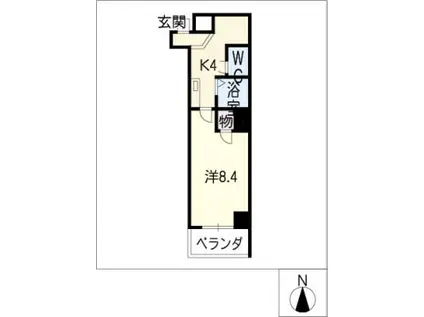 プロビデンス泉I(1K/3階)の間取り写真