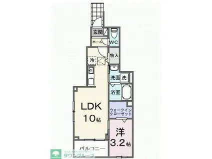 レルージュ(1LDK/1階)の間取り写真