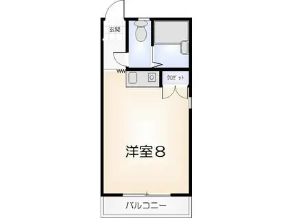 スプリングハイツ イースト(ワンルーム/2階)の間取り写真