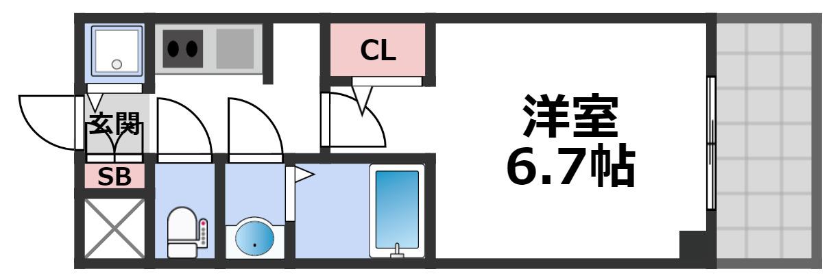 S-RESIDENCE城東SEVER(1K/4階)の間取り写真