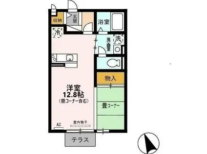 VILLA YAMATE A(ワンルーム/2階)の間取り写真