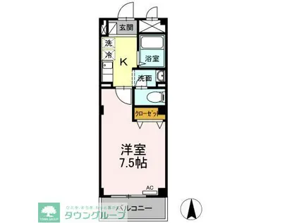 コム シェ ソワ II(1K/1階)の間取り写真