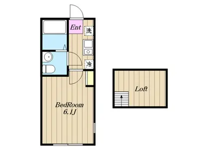 LEAFIA(1K/2階)の間取り写真