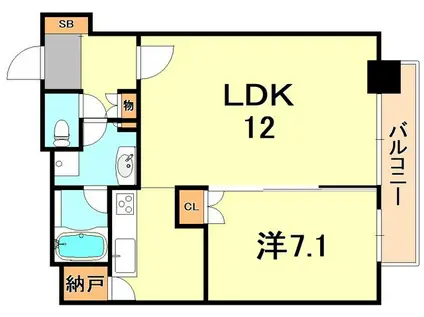 ジークレフ新神戸タワー(1LDK/29階)の間取り写真