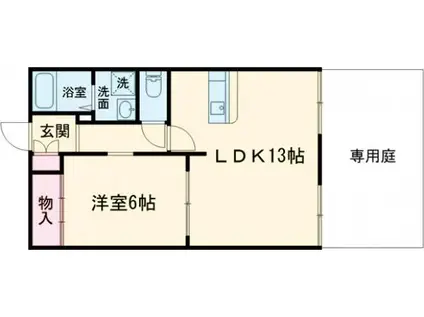 MCOURT B(1LDK/1階)の間取り写真