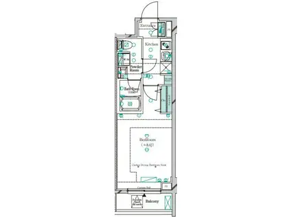 ガリシア四ツ木テラス(1K/5階)の間取り写真