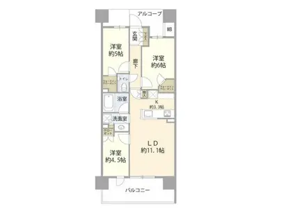 イーストゲートスクエア(3LDK/10階)の間取り写真