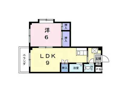 レジデンス家久(1LDK/4階)の間取り写真