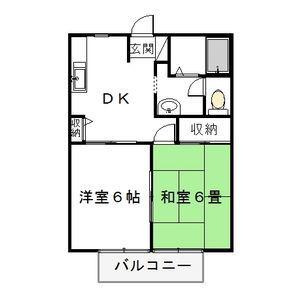フレンド宝木A(2DK/2階)の間取り写真