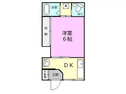 タチバナ荘 第一(1DK/2階)の間取り写真